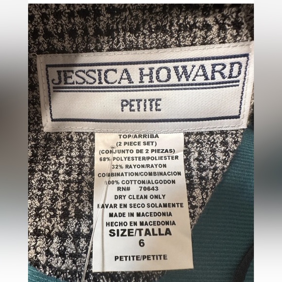 Jessica Howard Petite Black White Tweed Unlined 2 Piece Long Skirt Suit Size 6P. - Picture 9 of 16